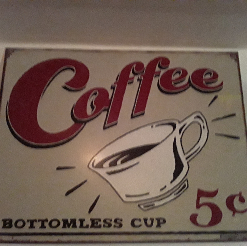 Metal 12"x16" Coffee 5 cents sign